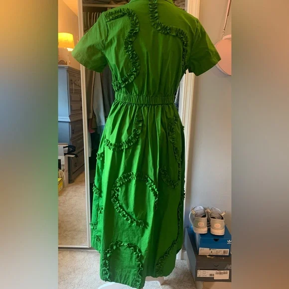 New! Kate Spade x Target Ribbon Short Sleeve Midi Shirtdress Green Shirt Dress - Picture 5 of 7